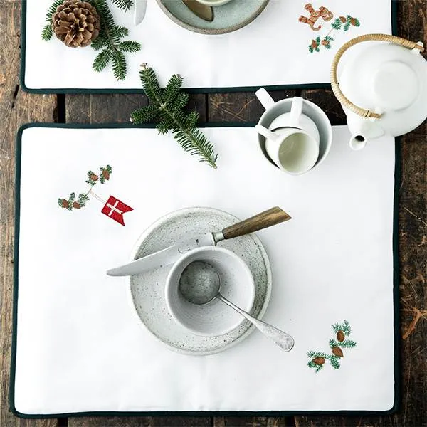 Langkilde & Søn - Weihnachts-Tischset mit Flagge - 38 x 50 cm.